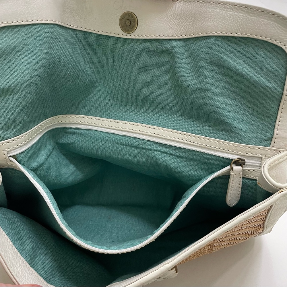 Cole Haan Tan and White Woven Clutch - Picture 8 of 11
